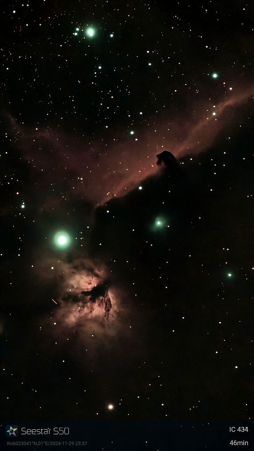 Nebulosa Cabeza de Caballo, IC 434, capturada con Seestar S50